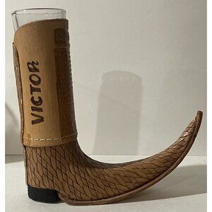 Mexican Boot Shot Glass/(VICTOR) Leather Mini Boot Tequila Shot Collectible